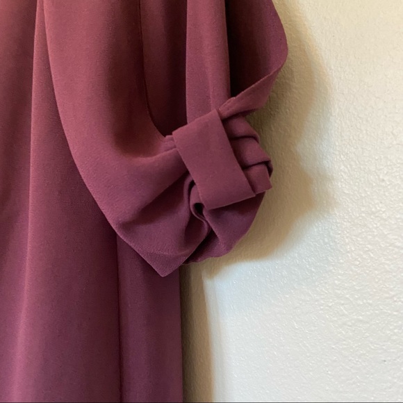 LC Lauren Conrad Embellished Crepe Beaded-Collar Shift Dress Size XS Bow Sleeve - Picture 8 of 11